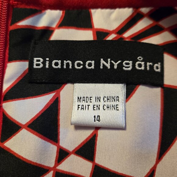 Bianca Nygard  Red Shift Dress size 14 - Picture 8 of 11